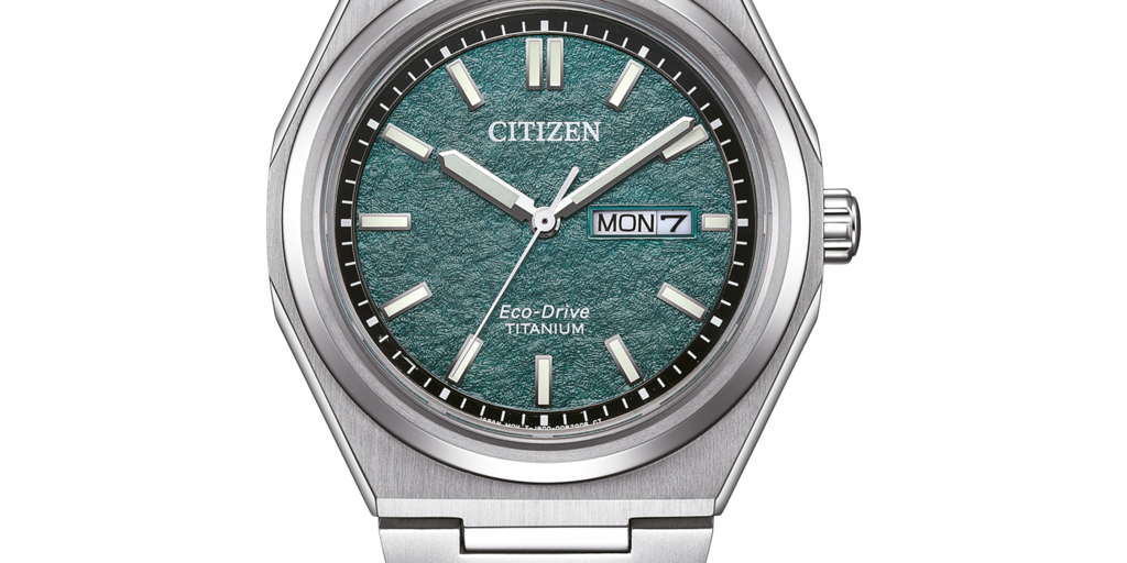 CITIZEN チタンAW0130-85X エコドライブ ウォッチ Citizen Eco-Drive Super Titanium Green Dial Men's Watch AW0130-85X