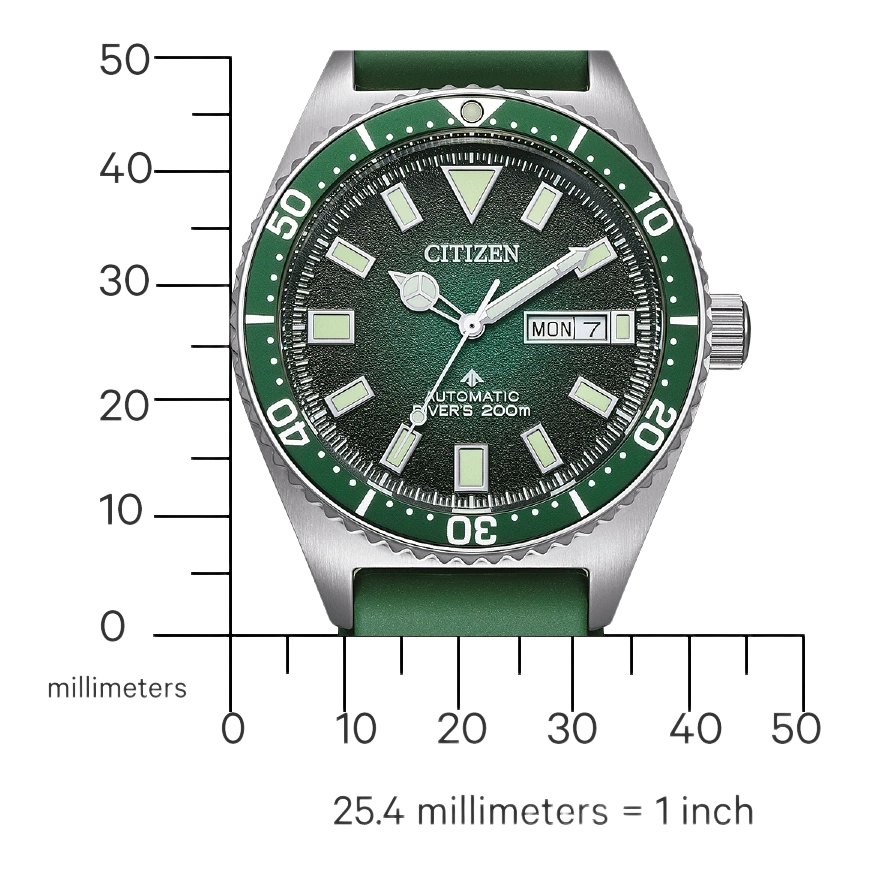 NY0121-09XC Male Rubber band (urethane) green ø 41mm Citizen