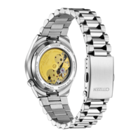 Citizen watch back, stainless steel, sapphire crystal, Japanese movement, 5 bar water resistance.