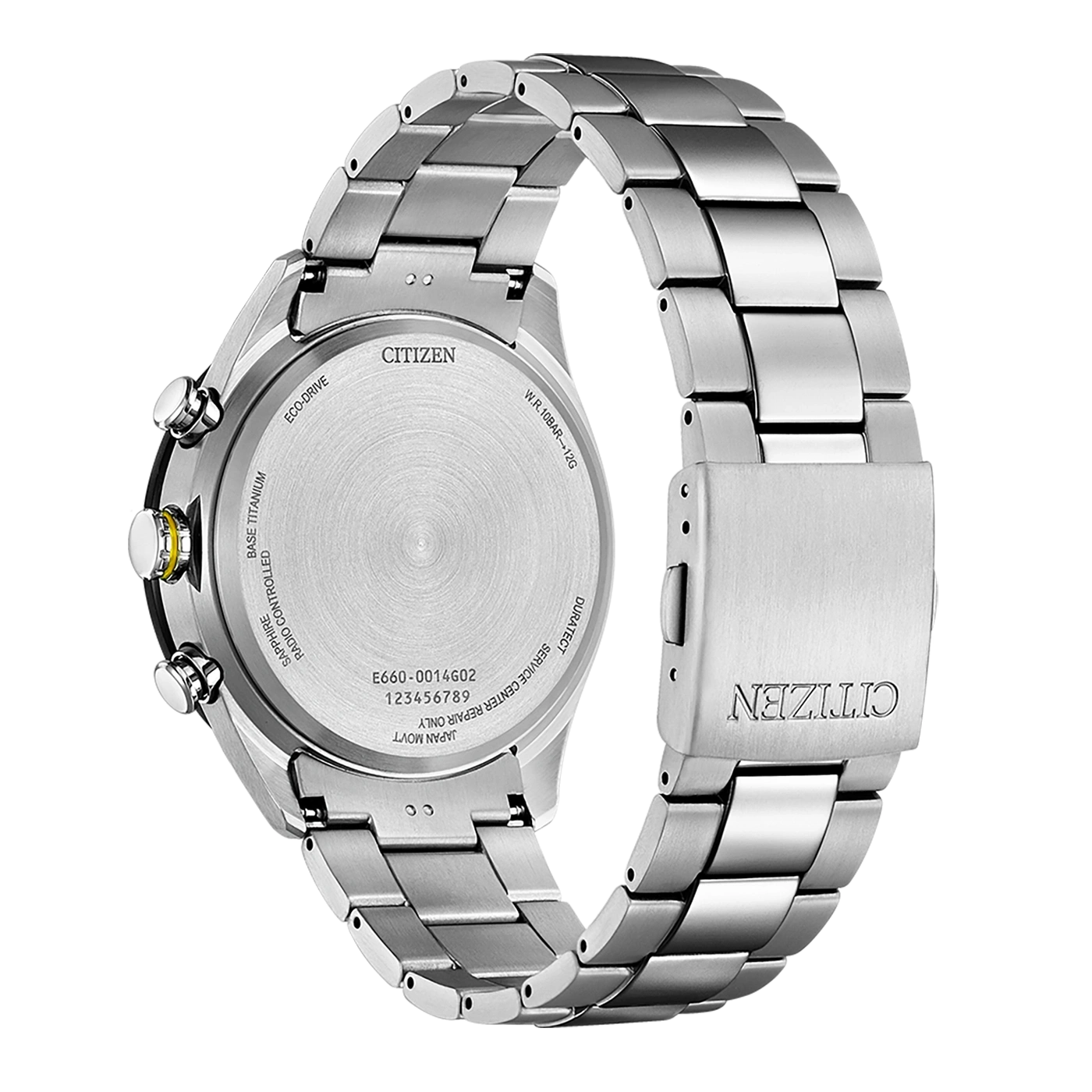 Citizen watch back, silver, Eco-Drive, sapphire, titanium, radio controlled