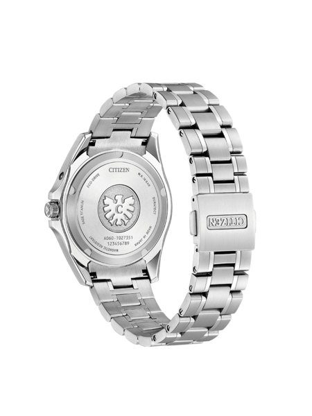 Citizen-Uhrenrückseite, Eco-Drive, Titan, magnetisch, hergestellt in Japan, W.R. 10 bar