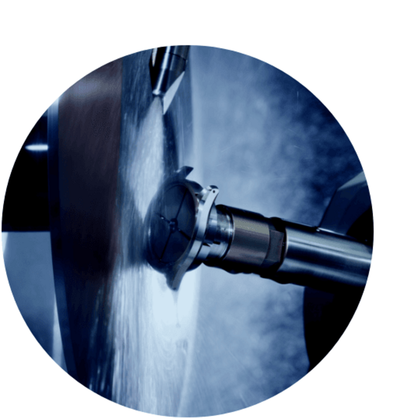 Metalworking machine in action, cutting and shaping metal with precision.