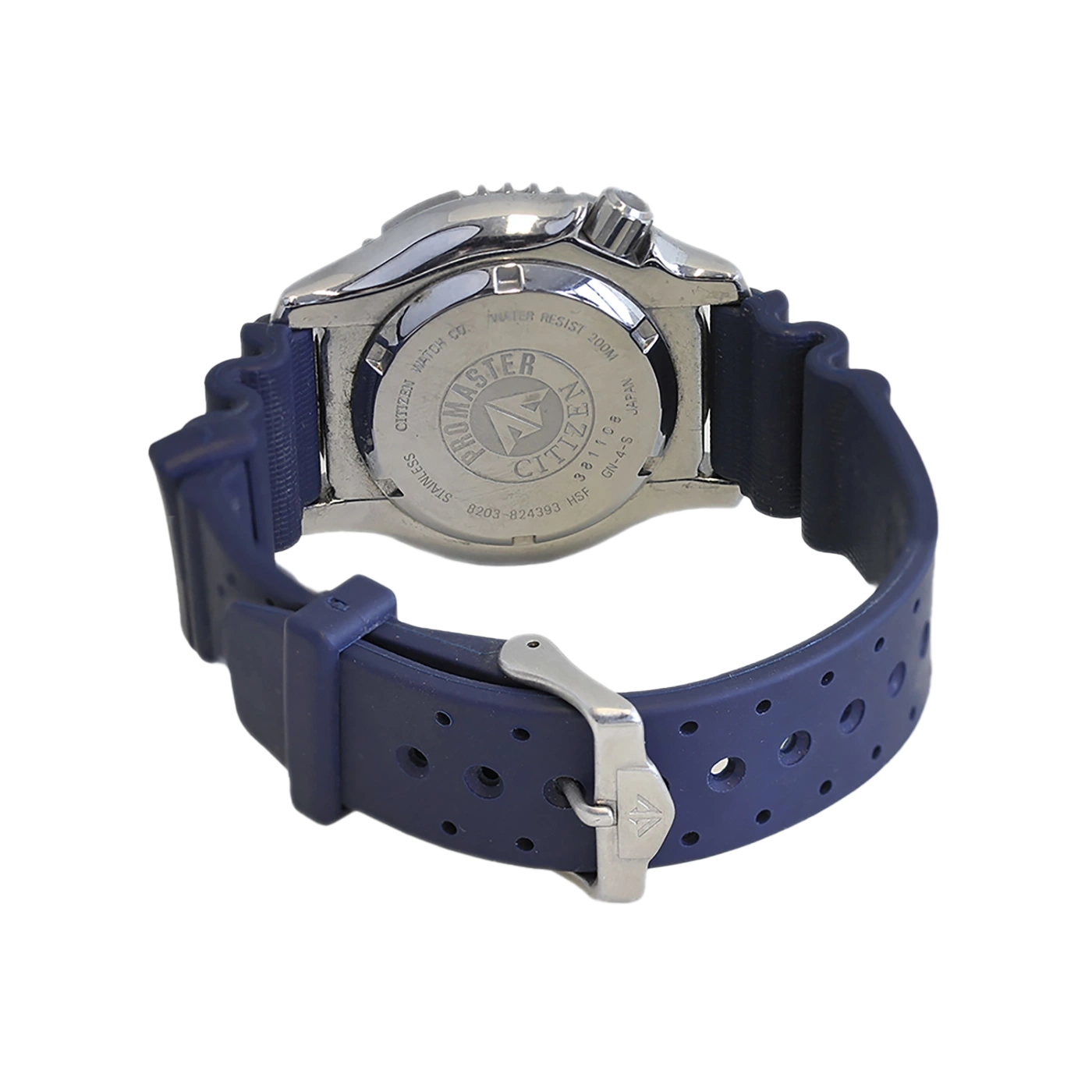Citizen Promaster watch, stainless steel, blue strap, water resistant 200m