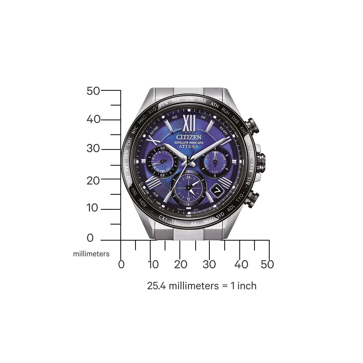 CC4075-50L Male Super Titanium ™ blue ø 44.55mm Citizen Onlineshop