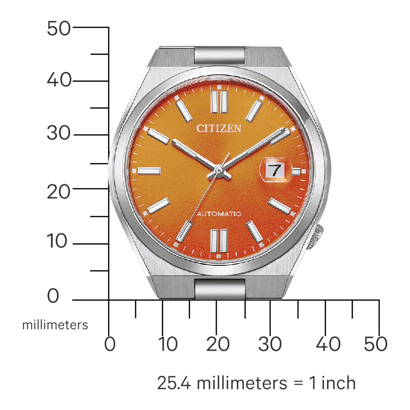 NJ0151-88Z Male Stainless steel Orange ø 40mm Citizen Onlineshop