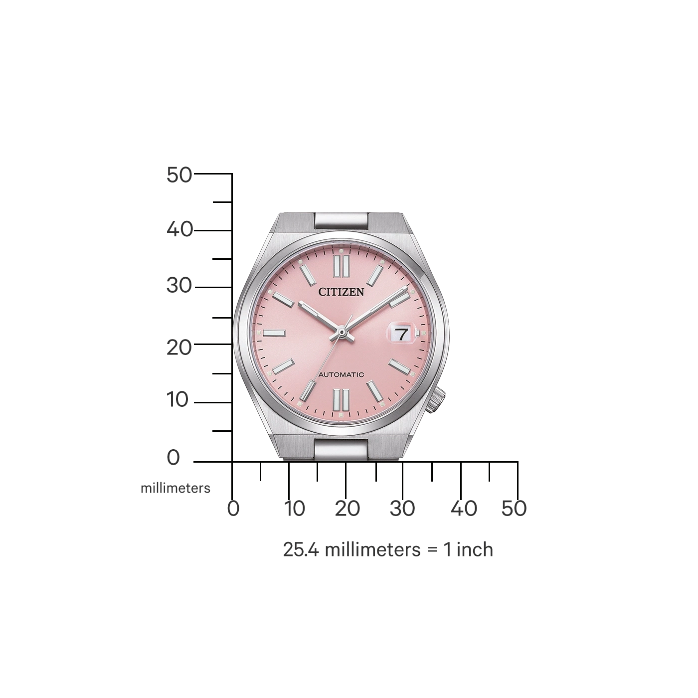 NJ0200-50Z Male Stainless steel rosa ø 37mm Citizen Onlineshop