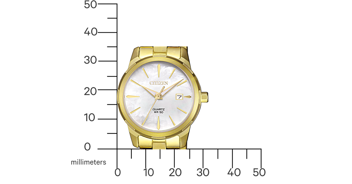 Citizen Women\'s Watch EU6072-56D Quartz White Dial Gold Stainless Steel 28mm Citizen Quartz Mother Of Pearl Dial Gold Tone Women main image 2