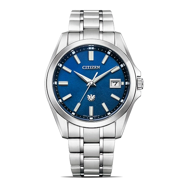 Citizen watch with a blue dial and silver bracelet