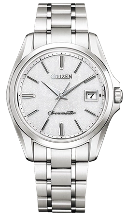 Citizen Chronomaster watch with a silver dial and stainless steel bracelet.