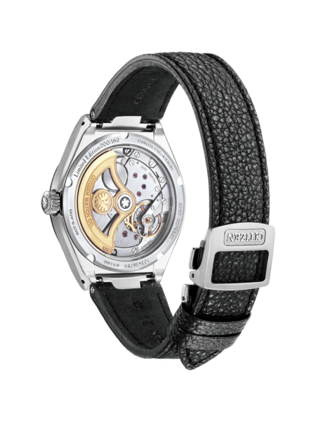 Citizen watch back with leather strap, limited edition, stainless steel bezel