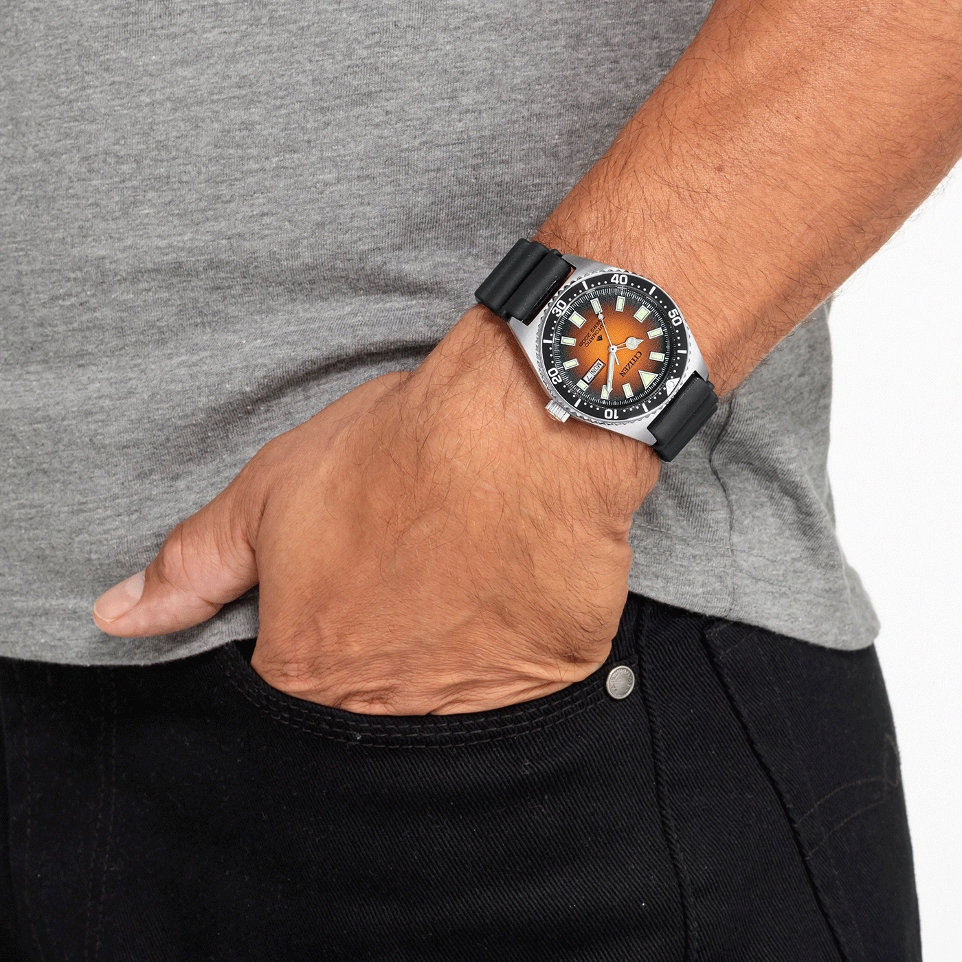 NY0120-01ZC Male Rubber band (urethane) Orange ø 41mm Citizen