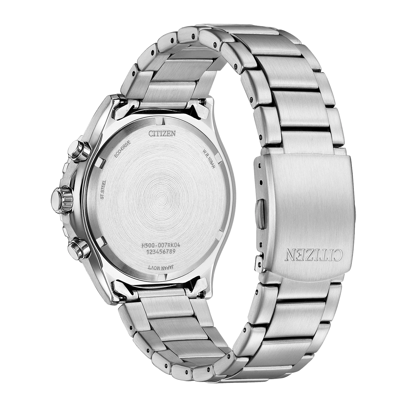 Citizen watch, stainless steel, Eco-Drive, W.R. 10BAR, Japan Movt, H500-007RK04