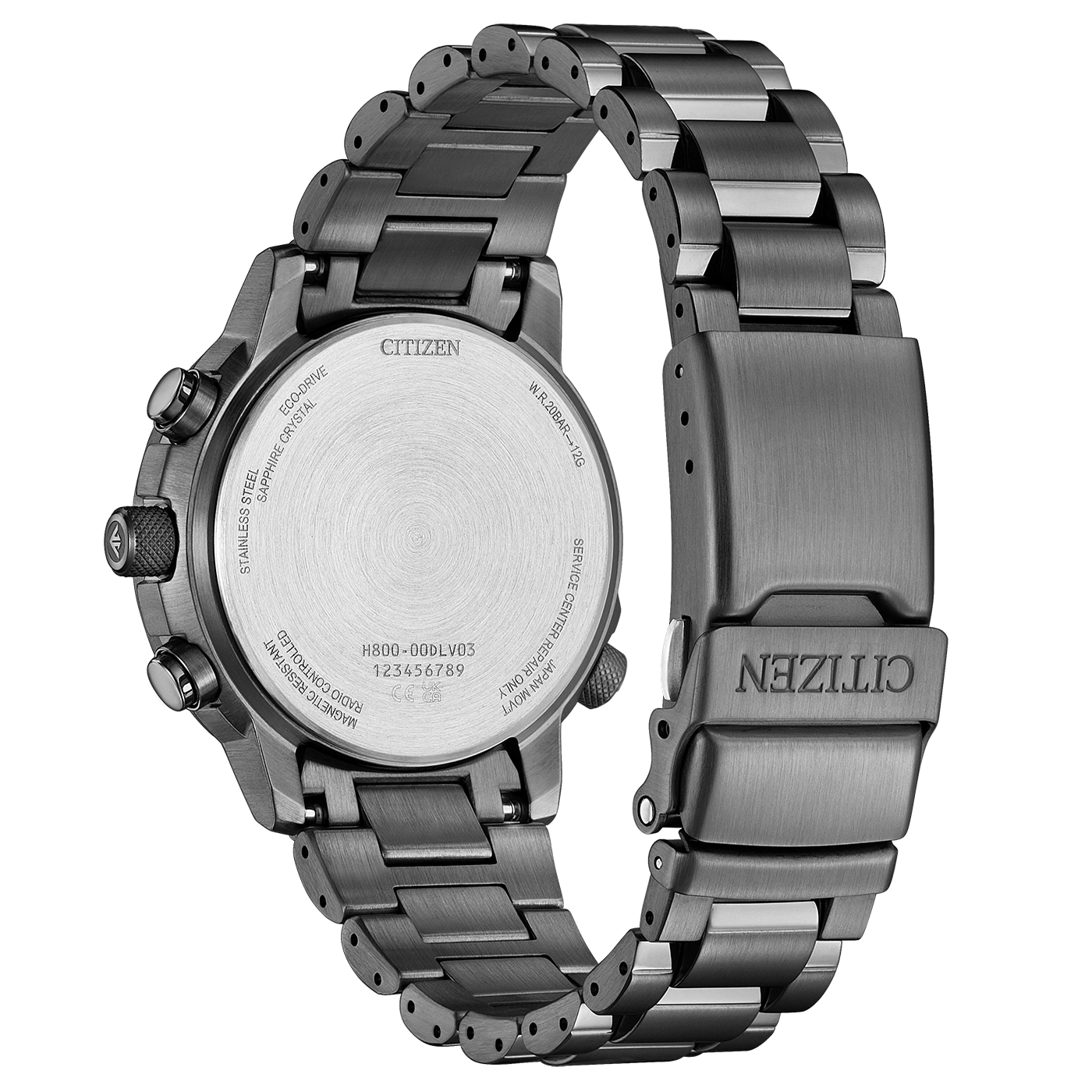 Citizen watch, stainless steel, sapphire crystal, eco-drive, radio controlled, magnetic resistant