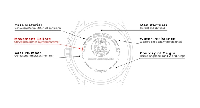 Watch details: case material, movement, water resistance, country of origin, manufacturer.