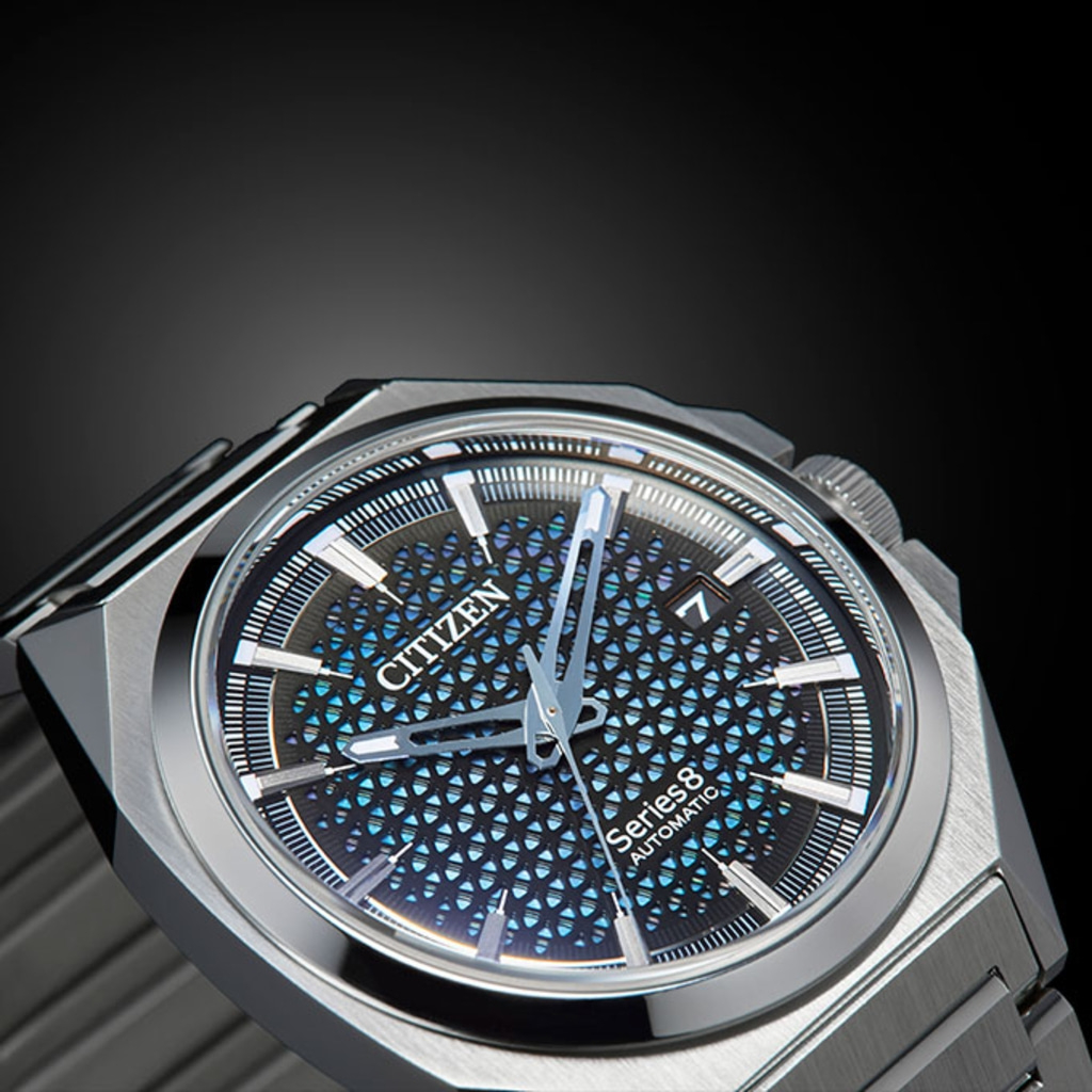 Citizen Series 8 automatic watch with a blue and black dial.