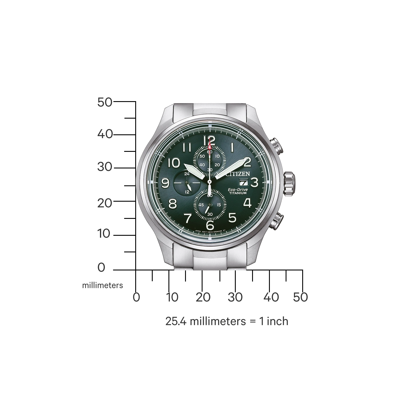 CA0810-88X Male Super Titanium ™ greygreen ø 44mm Citizen Onlineshop