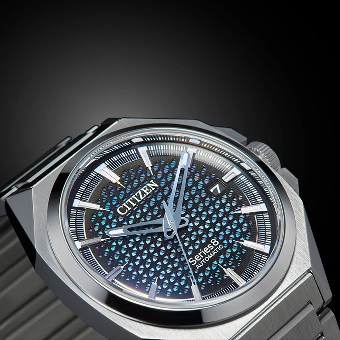 Citizen Series 8 automatic watch with a blue and black dial.