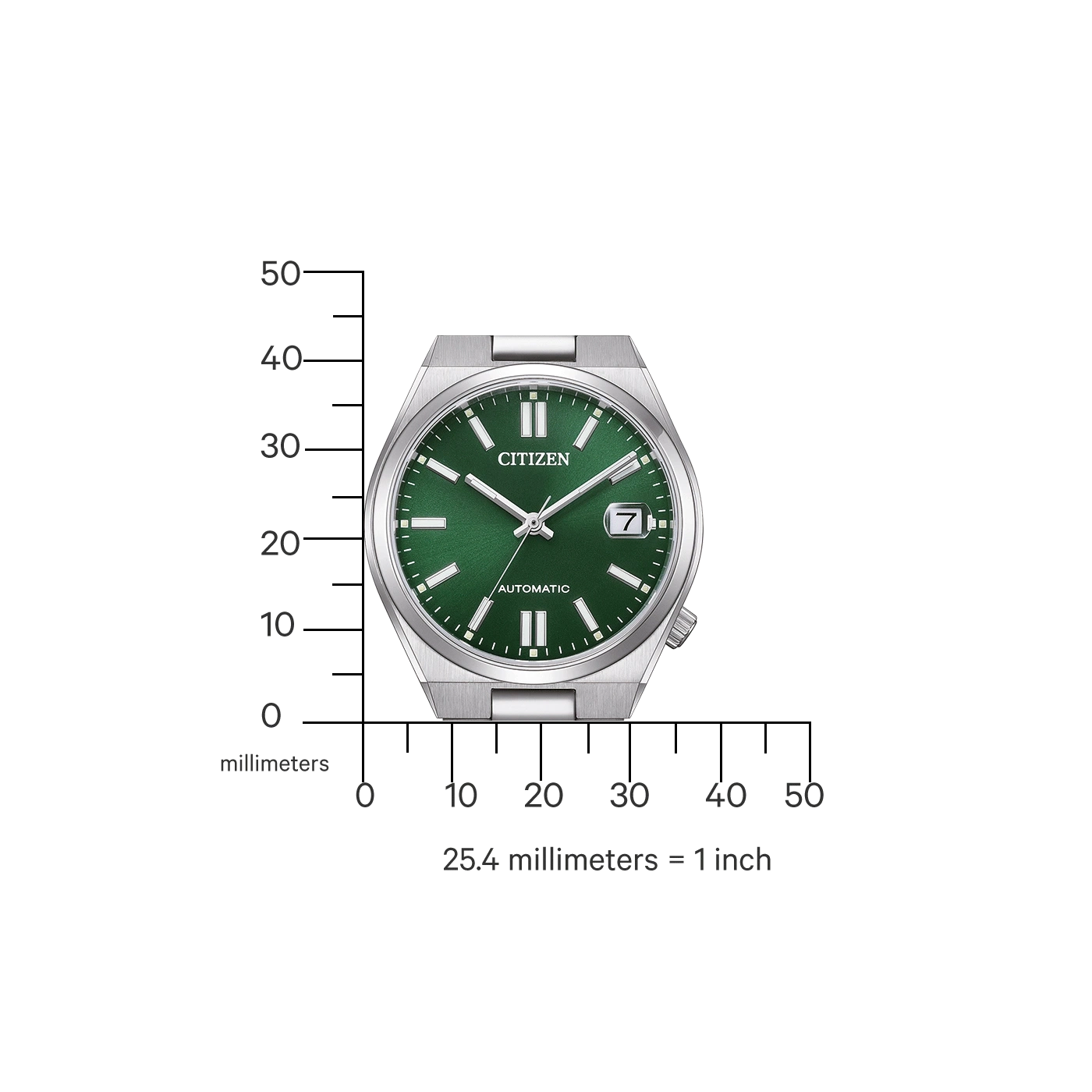 NJ0200-50X Male Stainless steel green ø 37mm Citizen Onlineshop