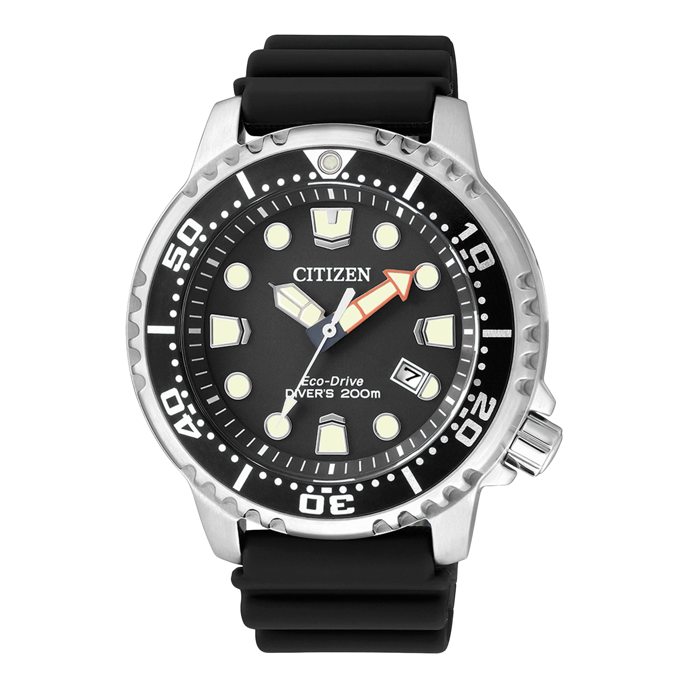 Citizen Eco-Drive Diver's watch with black dial and rubber strap