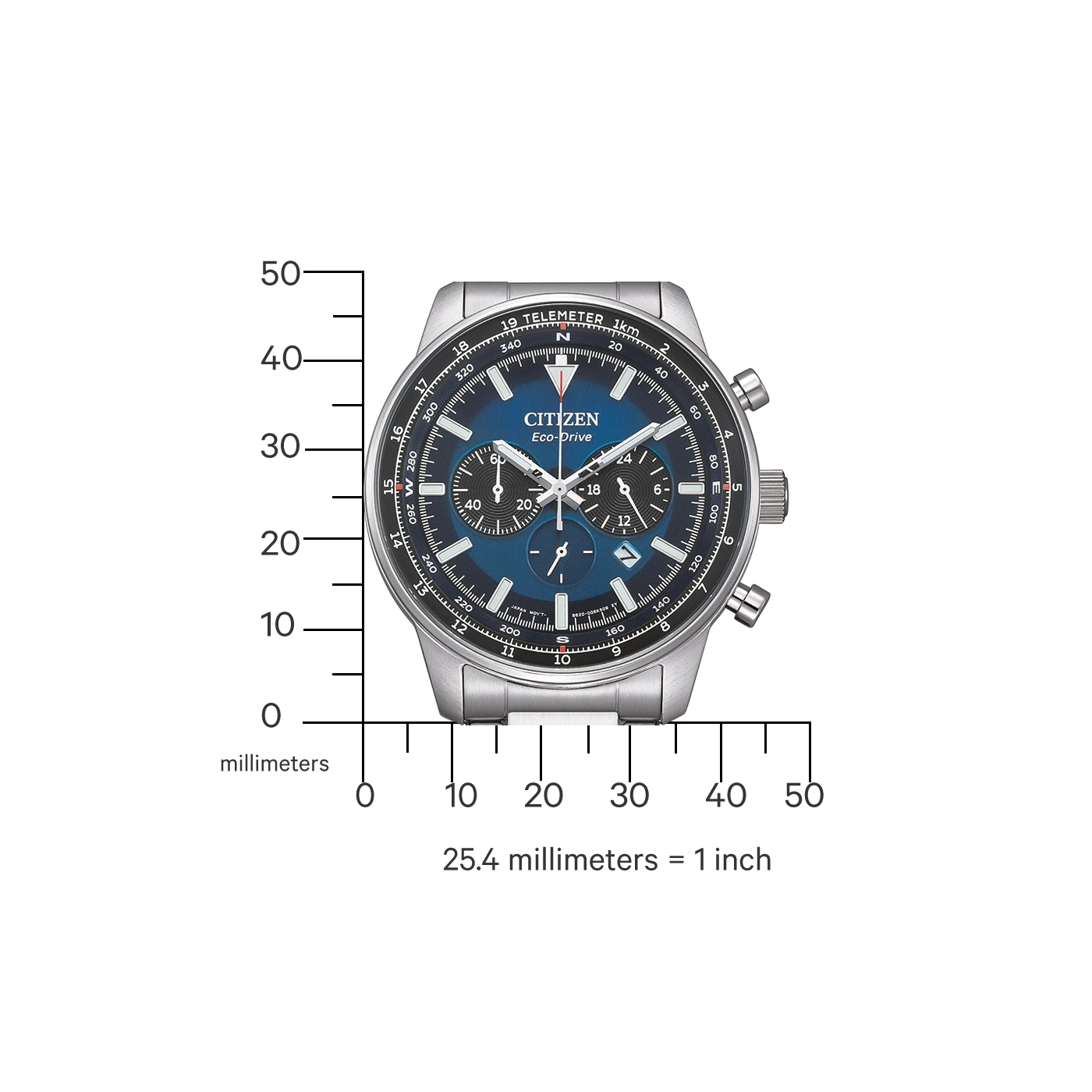 CA4500-91L Male Stainless steel | blue | ø 44mm Citizen Onlineshop