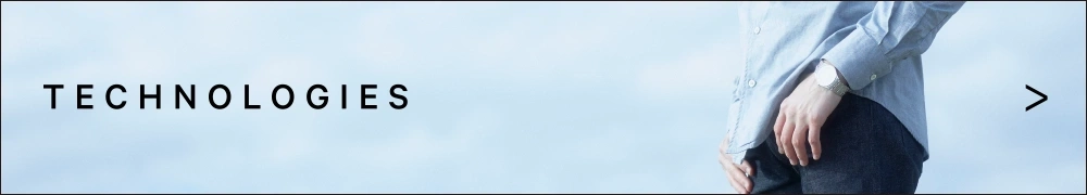 Technologies banner with a person and an arrow, light blue background