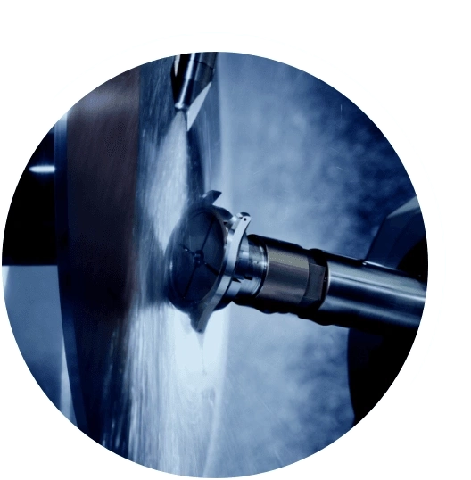Metalworking machine in action, cutting and shaping metal with precision.